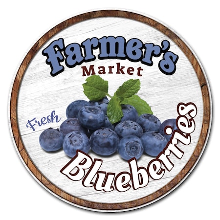 Signmission Farmers Market Blueberries Circle Corrugated Plastic Sign, C-8-CIR-Blueberries C-8-CIR-Blueberries